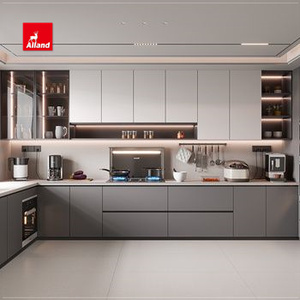 AllandCabinet Armadio da Cucina Europeo con Ante a Filo, <span class=keywords><strong>Laccato</strong></span> Opaco 2 Pac, Senza Maniglie, con Pannello in <span class=keywords><strong>MDF</strong></span> e Compensato - Product Image 4