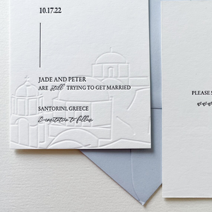 Invitación de Boda de Papel de Algodón Hecha a Mano con Ilustración Personalizada del Lugar, Diseño Minimalista, Invitaciones de Boda de Lujo - Product Image 5