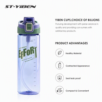 Bouteille d'eau motivante Yiben avec marqueur de temps, en plastique anti-fuite, vente en gros