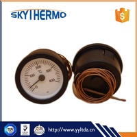 Thermomètre capillaire à cadran rond pour usage industriel, thermomètre à lecture à distance pour chaudière, insertion de 52 mm, jauge de température 0-400 °C