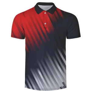 Maglietta in 100% Poliestere con Stampa Personalizzata a Sublimazione, Polo Sportiva da Golf a Manica Corta ad Asciugatura Rapida per Uomo - Product Image 1