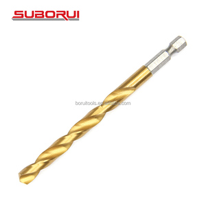 Borui tùy chỉnh khoan bit nhà sản xuất Titan HSS 8mm M35 M2 4341 Hex Shank tác động kim loại xoắn khoan bit cho khoan kim loại - Product Image 2