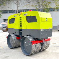 Compacteur à rouleaux vibrants télécommandé de 1 à 3 tonnes pour la construction, équipement de pompe à moteur à double tambour