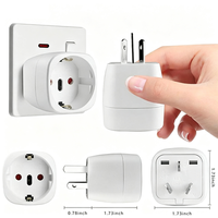 Adaptateur de prise mâle CN 3 broches vers femelle EU 3 broches, 16A 250V, noir, boîtier PC ignifuge