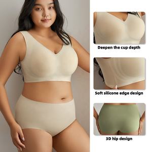 Sujetador de talla grande de hasta 200 libras, soporte de busto grande para reducir la flacidez sin sujetador con aros y conjuntos de bragas para mujeres más pesadas - Product Image 3