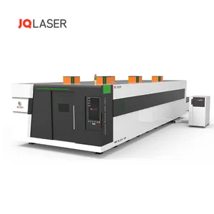 JQ 8kw Cnc pemotong logam Laser, mesin pemotong Laser serat pelat baja tahan karat 10mm 20mm