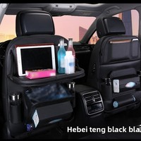 Sac de rangement pour siège arrière de voiture en cuir imperméable, grande capacité, adapté aux tables pliantes pour enfants dans la voiture