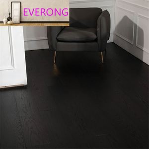 Plancher en bois de chêne moderne à 3 niveaux noir solide Installation par clic Techniques lisses pour le salon Fabricant direct Fournisseur - Product Image 5