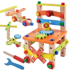 2020 Hotsale الاطفال خشبية متعددة الوظائف أداة التفكيك كرسي الأطفال التنموية لعبة الرضع DIY لعب بنين بنات هدايا