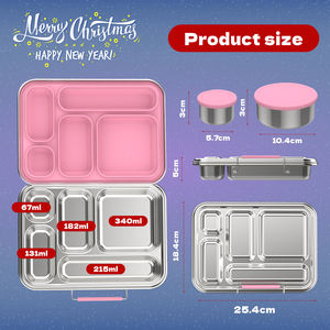 Aohea Pot de nourriture japonais en acier inoxydable Conteneur de nourriture pour enfants adultes étanche isolé enfants école Bento Lunchbox - Product Image 2