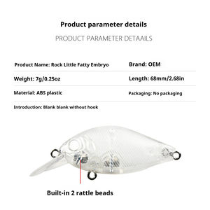 <span class=keywords><strong>Leurre</strong></span> Minnow 7g Embryo Rocker Fatty Body Transparent Blank Simulation Hard Bait <span class=keywords><strong>Leurre</strong></span> de pêche artificiel pour eau douce et eau salée - Product Image 2
