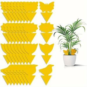 Pièges à mouches des fruits, pièges collants jaunes pour insectes, lot de 20, sans danger et inodores, pour une utilisation en intérieur et en extérieur, protègent les plantes - Product Image 2