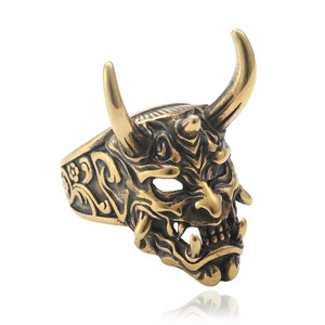 Men's Dragon <b>Head</b> Ring Gold Tone Punk <b>Style</b> Statement Jewelry Gift - Product Image 1