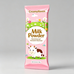 Wholesale Customized Back Heat Seal Plastic Packaging Bags Food Safe Mylar Laminated Single Serve <strong>Sachet</strong> for <strong>Milk</strong> Powder Pouches - Product Image 6