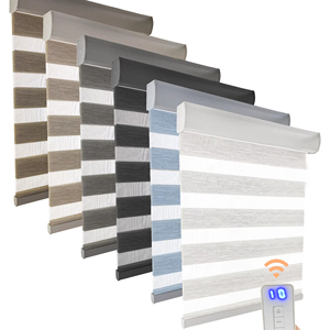 Hot bán trắng xếp li Zebra rèm tự động thông minh kiến trúc sư ánh sáng Lọc Phòng thẫm màu kép Shades - Product Image 1