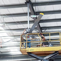 Ventilateur de plafond industriel JULAI PMSM à entraînement direct HVLS de 24 pieds (7,3 m) à économie d'énergie pour entrepôt, usine, gymnase