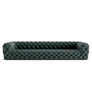 Furnistyle Ensembles de canapés Chesterfield en cuir italien moderne de luxe Éponge en cuir véritable pour le salon Meubles Love Seat - Product Image 6