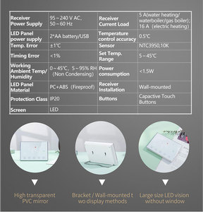 Beca BHT-8000 RF-VA Tuya Smart Home <span class=keywords><strong>Thermostat</strong></span> 220V/230V Wi-Fi sans fil mural chaudière à gaz et chauffage au sol pour hôtels - Product Image 5