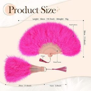 Éventail en Plumes en Gros, Élégant et Exquis, Style Vintage, Plumes de Marabout Années 20, Idéal pour Fêtes Costumées et Tea Parties - Product Image 5