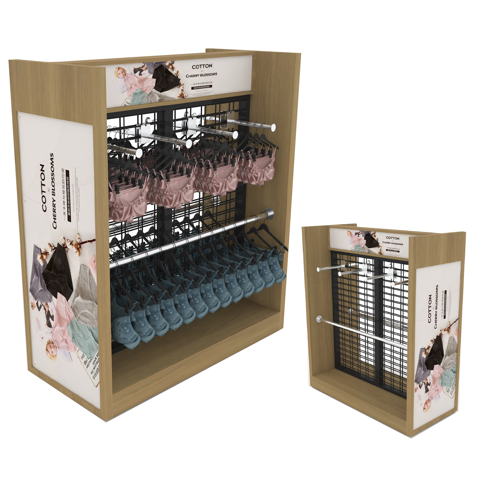 Customizable Wood Display Frame Clothes Shop Can Wholesale Wooden Hook Display Frame Display Underwear