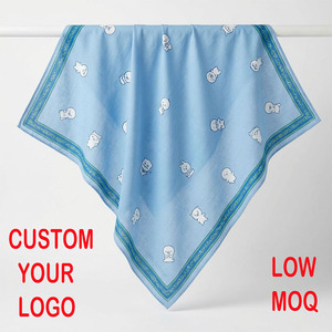 Foulard Quadrato Personalizzato con Logo 60*60cm in Cotone e Seta, Stampa Floreale, <span class=keywords><strong>Bandana</strong></span> Versatile, <span class=keywords><strong>Fascia</strong></span> per <span class=keywords><strong>Capelli</strong></span>, Sciarpa per Collo - Product Image 1