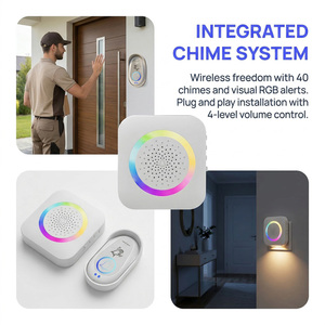 Sonnette sans fil avec veilleuse et capteur à <span class=keywords><strong>d</strong></span>étection de mouvement pour la sécurité domestique - Product Image 4