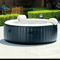 Bains à remous gonflables populaires pour 4 personnes, forme ronde, sauna extérieur, massage, spa de loisirs de jardin pour 4 personnes, bain à remous gonflable
