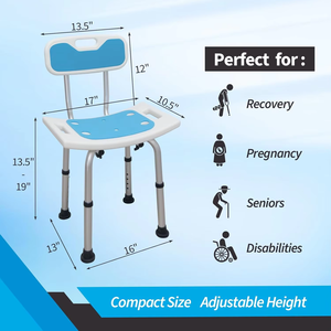 Cadeira de chuveiro para Chuveiro Interior com Almofada Dobrável Portátil Travel Bath Bench para Idosos Senior Handicap & <span class=keywords><strong>Disabled</strong></span> - Product Image 2