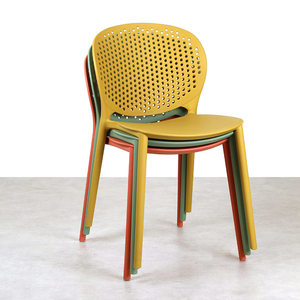 Chaises empilables en <span class=keywords><strong>plastique</strong></span> colorées et respirantes de haute qualité, style moderne, avec <span class=keywords><strong>protection</strong></span> UV, pour la maison, le bureau et la salle à manger - Product Image 2