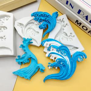 Molde de silicona ondulado hecho a mano DIY pastel de Chocolate chino Mousse pegamento de gota decorativo molde de yeso de resina desechable horno seguro - Product Image 1