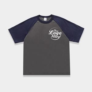 Camiseta de algodón con bloque de color a la moda, mangas raglán, cuello redondo, pareja de gran tamaño, estilo a juego, camiseta para hombre - Product Image 5