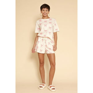 Novità pantaloncini in due pezzi lavorati a trama Waffle stampati con cintura elastica e coulisse - Product Image 4