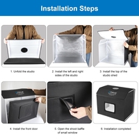 Vente chaude PULUZ Pliable Photo Box PU5064 Mini Studio Box Kit Softbox photo Light box avec 6 accessoires de photographie décors