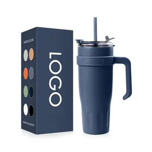 Leak-proof 18/8 Outdoor 30oz 40oz Adventure Double Wall Travel Mug Stainless Steel Vacuum Insulated Travel Tumbler With Handle