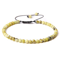 Bracelet de perles fines tissées à la main de 4 MM Bracelet de jade en gros de pierres précieuses naturelles réglables
