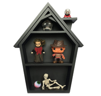 Étagère en bois de style gothique BSCI pour figurines d'horreur, décoration de maison noire, étagère murale ou étagère de table