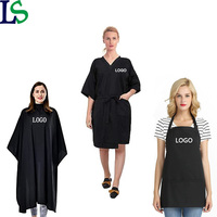 Robe de spa professionnelle en gros pour coiffeur, barbier, salon, logo personnalisé, robes kimono en polyester, cape de coiffure