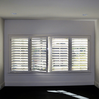Persianas de Madera Maciza de Tilo Blanco Puro, Elegantes y Duraderas, Persianas Redondas