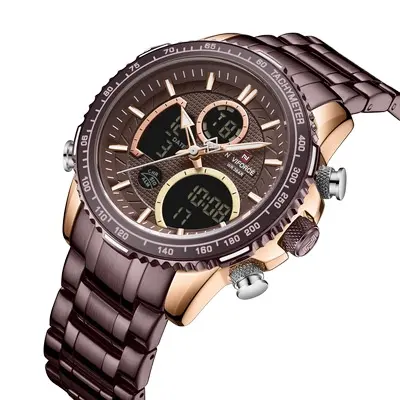 Hot Selling NAVIFORCE 9182 Men Wrist Watches Dual Display Chronograph Casual Business Quartz&Digital Wristwatches Reloj Hombre
