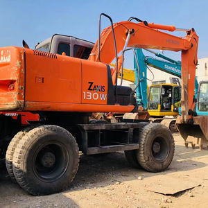 Precio de fábrica, pintura Original, mini excavadora de ruedas Doosan DH130W usada con alta calidad, Doosan DH130W 140W 150W - Product Image 1