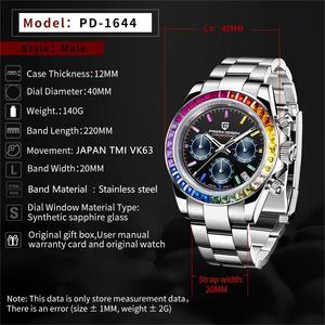 2025 New PAGANI DESIGN Rainbow Circle PD1644 Luxury Quartz Watch for Men <strong>Automatic</strong> Wristwatches Men Sport Waterproof <strong>Chronograph</strong> - Product Image 6