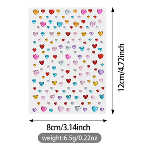 Adesivi 3D per Viso con Strass, Diamanti Colorati, Trucco Occhi per San Valentino, Adesivi per il Viso Autoadesivi, Tatuaggi Temporanei - Product Image 6