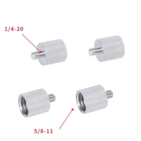 Adaptateur en alliage d'aluminium à dents grossières 1/4" 3/8" vers 5/8" pour niveaux à filetage 1/4" et écrous d'adaptation pour trépied de télémètre