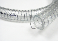 Tuyau flexible en PVC renforcé de fil d'acier spiralé, transparent, 1/4''-10'', haute pression, anti-UV, certifié CE ISO, léger