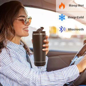 Nhà Máy Tùy Chỉnh Âm Nhạc Phổ Biến Cup Thông Minh Màu Xanh Răng Tumbler Không Thấm Nước Mugs Thép Không Gỉ Chai Nước Loa - Product Image 6