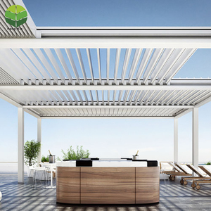 Moderno Nuevo diseño de aluminio motorizado retráctil bioclimática pérgola con luz LED - Product Image 5