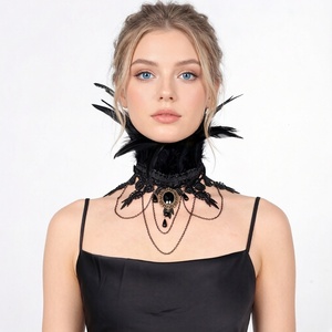 طوق دانتيل للهالوين بريش طبيعي متعدد الألوان، طقم أزياء تنكرية مريح للبالغين من الجنسين بمقاس مخصص - Product Image 2