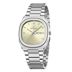 Montre à quartz pour homme Reward RD612826M, bracelet en acier inoxydable, calendrier lumineux, étanche 30M, cadran en verre, aiguilles - Product Image 1