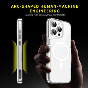 Luxe Transparent Tpu Pc N52 Téléphone étui pour <span class=keywords><strong>iphone</strong></span> 16 15 14 <span class=keywords><strong>13</strong></span> 12 11 <span class=keywords><strong>Pro</strong></span> <span class=keywords><strong>Max</strong></span> Clair Mobile Couverture Antichoc Magnétique Cas - Product Image 3