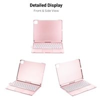 Étui clavier à pavé tactile pour iPad 10e gén10.9 ", rétro-éclairé et rotatif à 360 °, pour iPad 11 gén(A16) 11 pouces (or rose)